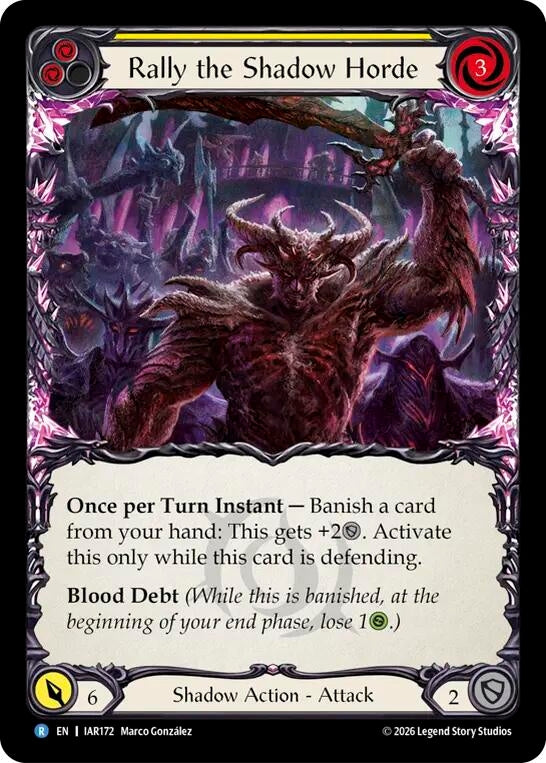 Image for Rally the Shadow Horde (Yellow) (IAR172) (IAR) - Flesh and Blood TCG