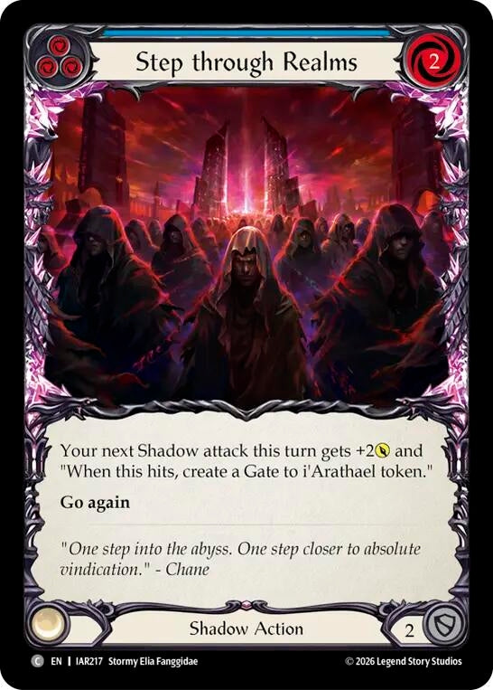 Image for Step through Realms (Blue) (IAR217) (Rainbow Foil) (IAR) - Flesh and Blood TCG