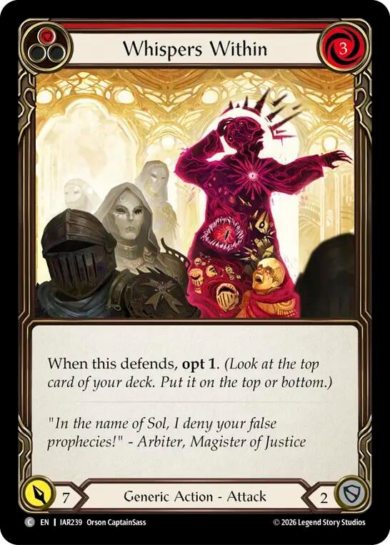 Image for Whispers Within (Red) (IAR239) (IAR) - Flesh and Blood TCG