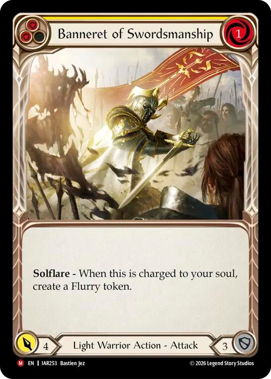 Image for Banneret of Swordsmanship (IAR253) (Rainbow Foil) (IAR) - Flesh and Blood TCG