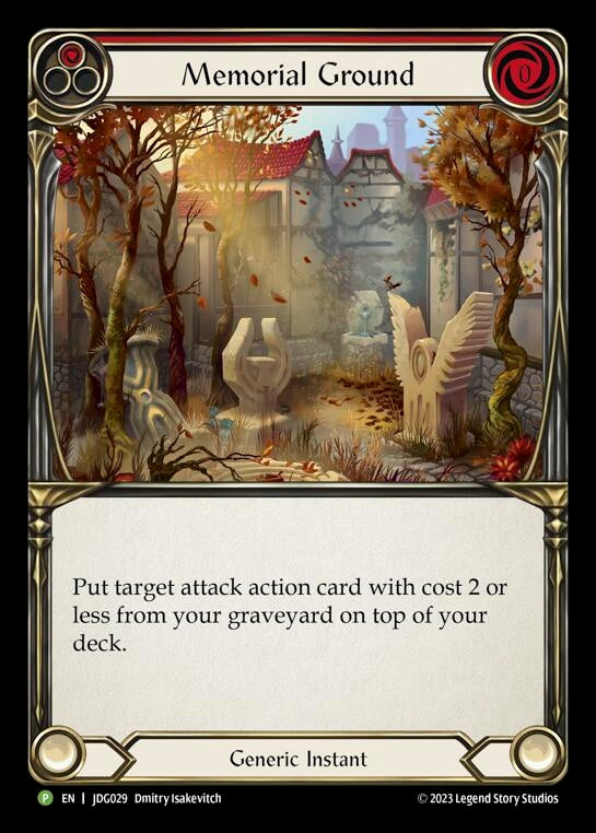Memorial Ground (Red) [JDG209] (Promo)  Cold Foil