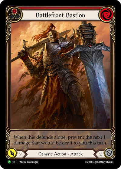 Battlefront Bastion (Red) [FAB235] (Promo)  Rainbow Foil