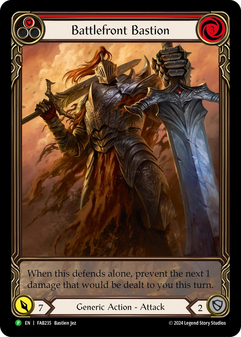 Battlefront Bastion (Red) [FAB235] (Promo)  Rainbow Foil