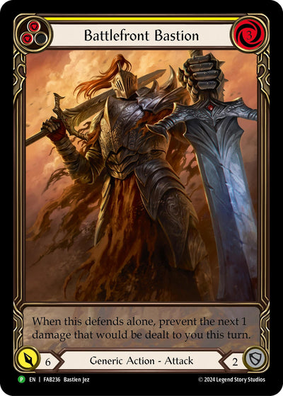 Battlefront Bastion (Yellow) [FAB236] (Promo)  Rainbow Foil