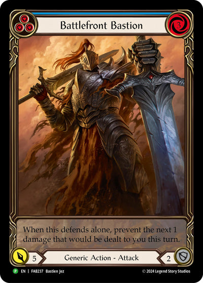 Battlefront Bastion (Blue) [FAB237] (Promo)  Rainbow Foil