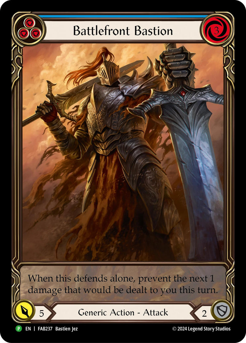 Battlefront Bastion (Blue) [FAB237] (Promo)  Rainbow Foil