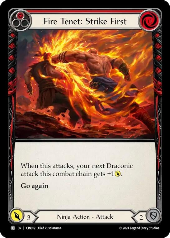 Image for Fire Tenet: Strike First (Red) (CIN012) - Flesh and Blood TCG