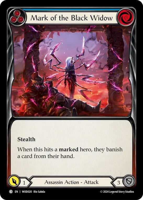 Image for Mark of the Black Widow (Blue) (WOD020) - Flesh and Blood TCG