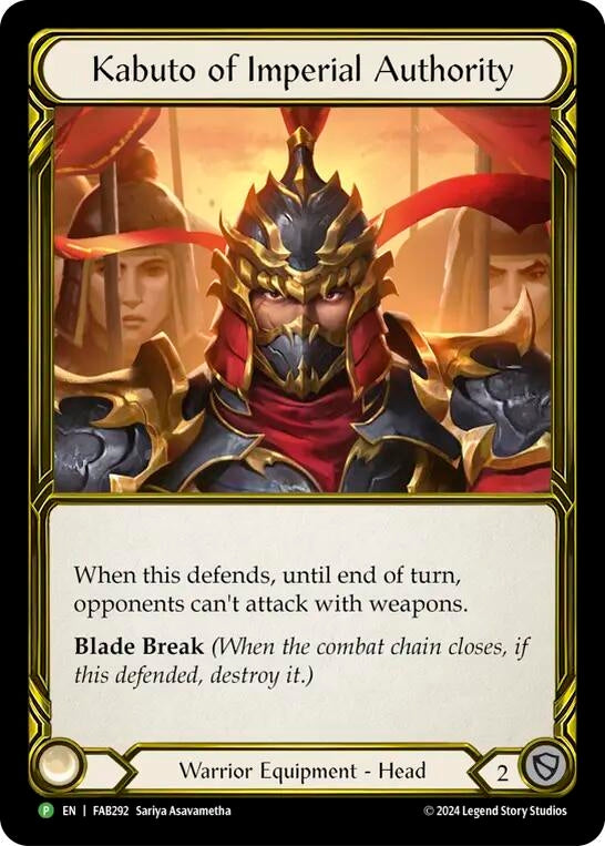 Kabuto of Imperial Authority [FAB292] (Promo)  Cold Foil