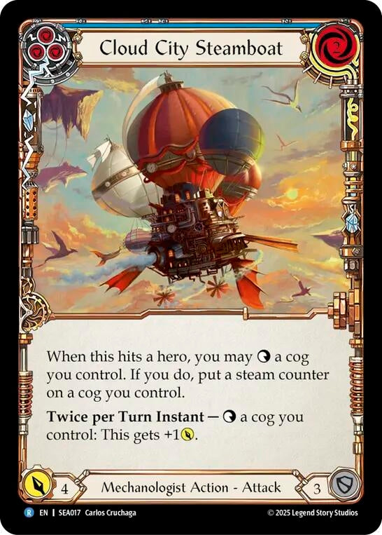Cloud City Steamboat (Blue) [SEA017] (High Seas)  Rainbow Foil