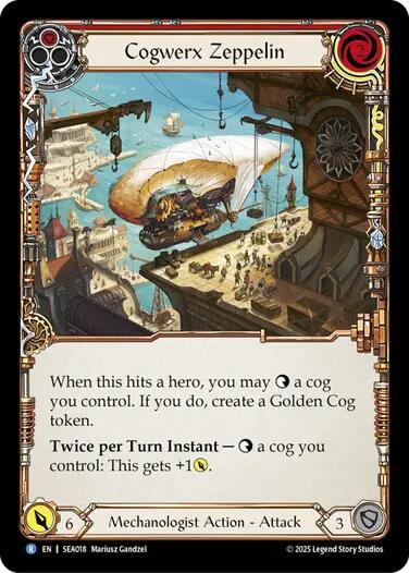 Cogwerx Zeppelin (Red) [SEA018] (High Seas)  Rainbow Foil