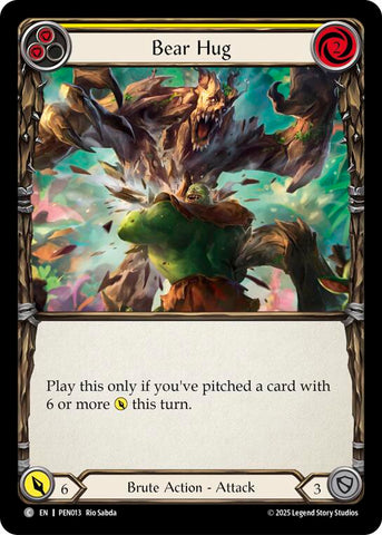 Bear Hug (Yellow) (Rainbow Foil) [PEN013] (Compendium of Rathe)  Rainbow Foil