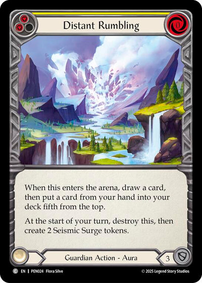 Distant Rumbling (Yellow) (Rainbow Foil) [PEN024] (Compendium of Rathe)  Rainbow Foil
