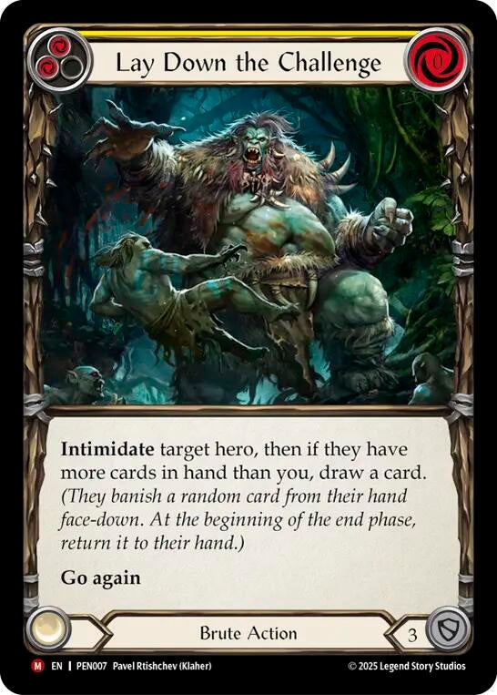 Image for Lay Down The Challenge (Yellow) (PEN007) - Flesh and Blood TCG