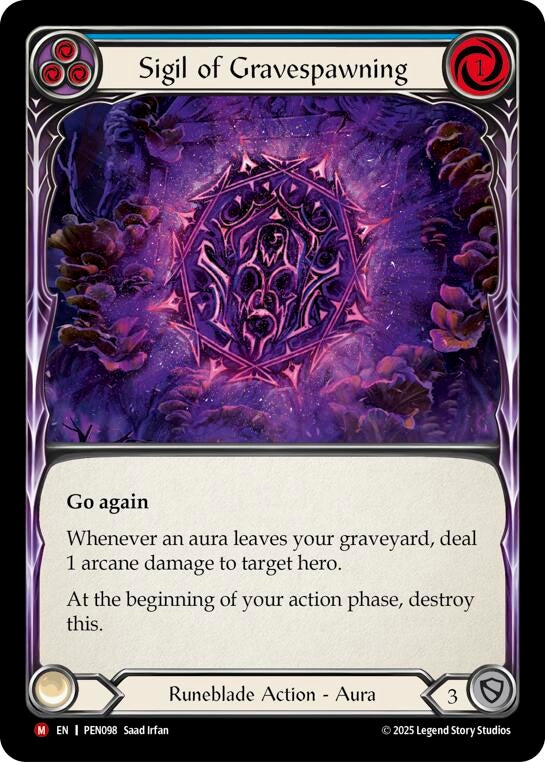Image for Sigil Of Gravespawning (Blue) (PEN098) - Flesh and Blood TCG