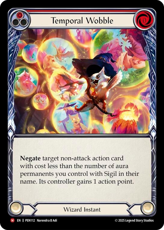 Image for Temporal Wobble (Red) (PEN112) (Rainbow Foil) - Flesh and Blood TCG