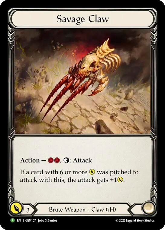 Image for Savage Claw (GEM107) (Cold Foil) - Flesh and Blood TCG