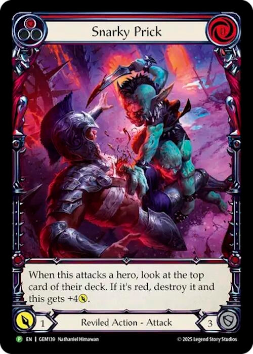 Image for Snarky Prick (GEM139) (Rainbow Foil) - Flesh and Blood TCG
