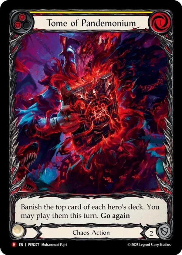 Image for Tome Of Pandemonium (Yellow) (Extended Art) (PEN277) (Rainbow Foil) (PEN) - Flesh and Blood TCG