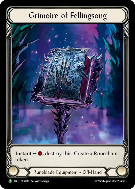 Image for Grimoire of Fellingsong (GEM110) (Cold Foil) - Flesh and Blood TCG