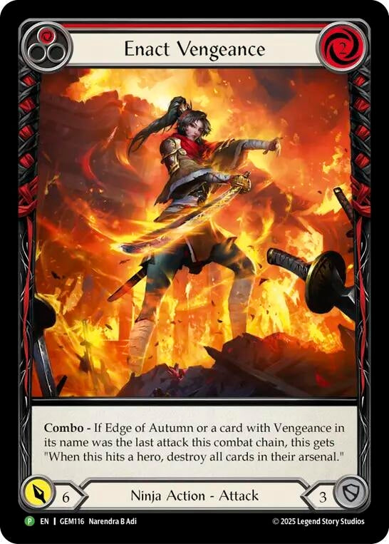 Image for Enact Vengeance (GEM116) (Rainbow Foil) - Flesh and Blood TCG