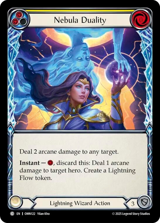 Image for Nebula Duality (Yellow) (OMN122) (Rainbow Foil) - Flesh and Blood TCG