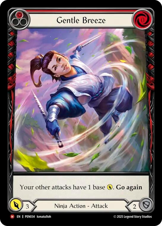 Image for Gentle Breeze (Red) (Extended Art) (PEN034) (Rainbow Foil) (PEN) - Flesh and Blood TCG