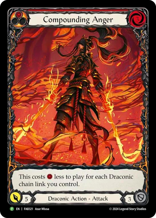 Image for Compounding Anger - FAB321 (FAB321) (Rainbow Foil) - Flesh and Blood TCG