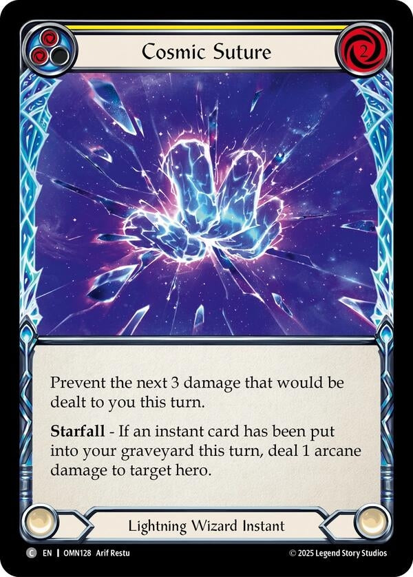 Image for Cosmic Suture (Yellow) (OMN128) (Rainbow Foil) - Flesh and Blood TCG