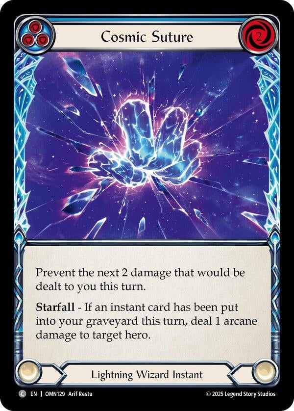 Image for Cosmic Suture (Blue) (OMN129) (Rainbow Foil) - Flesh and Blood TCG