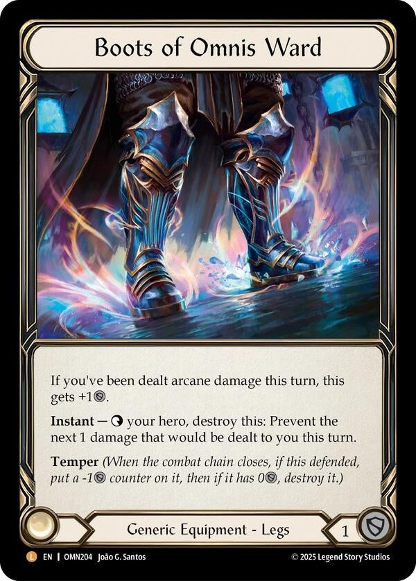Image for Boots of Omnis Ward (OMN204) (Rainbow Foil) - Flesh and Blood TCG