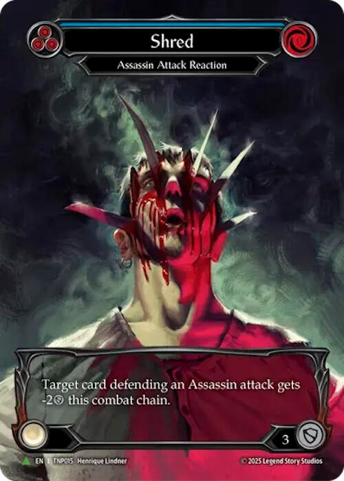 Image for Shred (Blue) (Marvel) - TNP015 (TNP015) (Rainbow Foil) - Flesh and Blood TCG