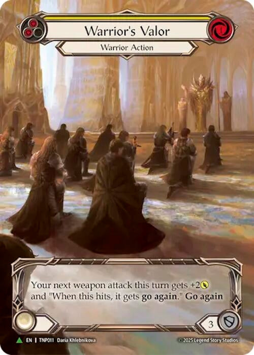 Image for Warrior's Valor (Yellow) (Marvel) - TNP011 (TNP011) (Rainbow Foil) - Flesh and Blood TCG