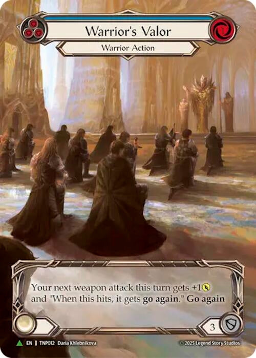 Image for Warrior's Valor (Blue) (Marvel) - TNP012 (TNP012) (Rainbow Foil) - Flesh and Blood TCG