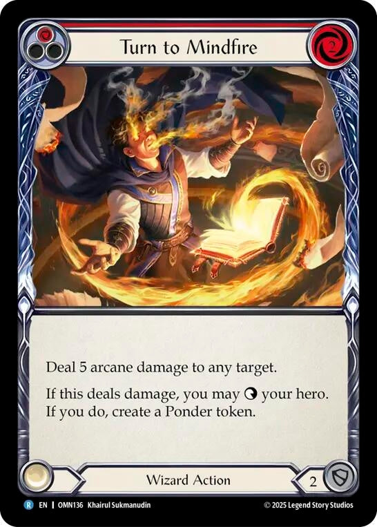 Image for Turn to Mindfire (OMN136) (Rainbow Foil) - Flesh and Blood TCG