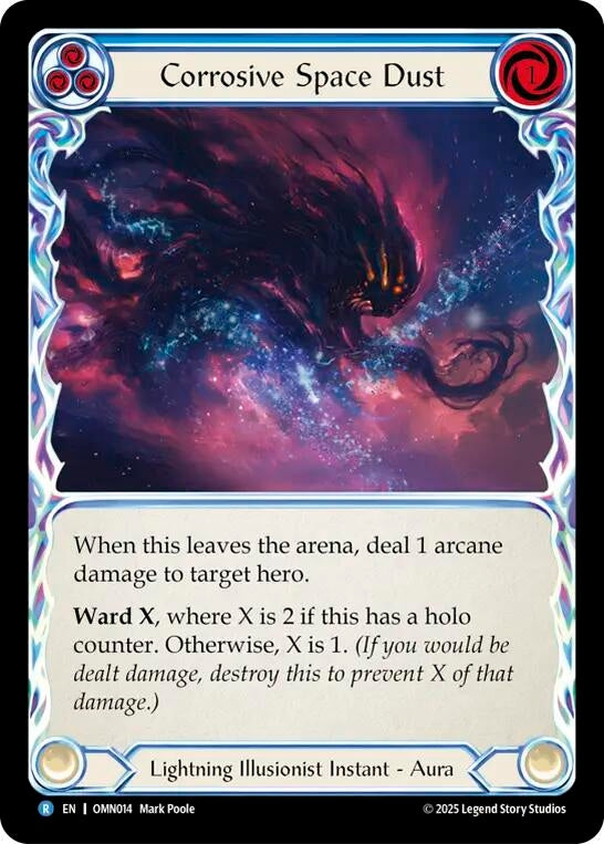 Image for Corrosive Space Dust (Blue) (OMN014) (Rainbow Foil) - Flesh and Blood TCG