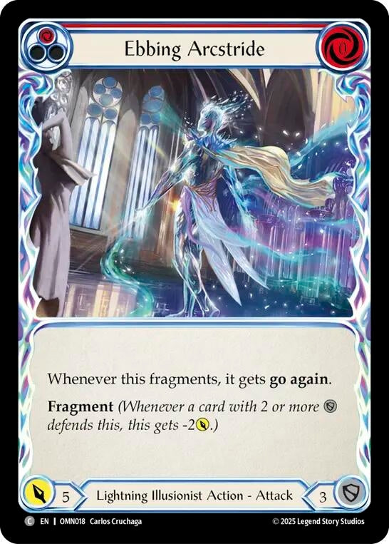 Image for Ebbing Arcstride (Red) (OMN018) (Rainbow Foil) - Flesh and Blood TCG