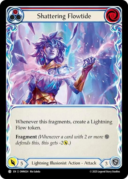 Image for Shattering Flowtide (Red) (OMN024) (Rainbow Foil) - Flesh and Blood TCG