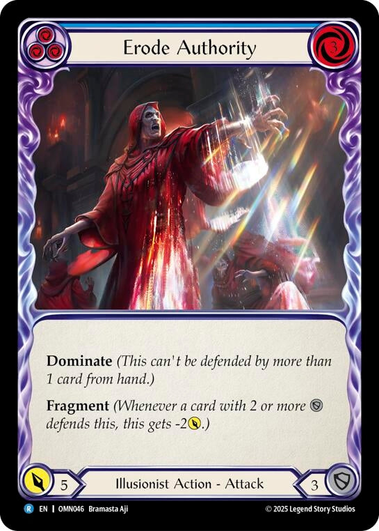 Image for Erode Authority (Blue) (OMN046) (Rainbow Foil) - Flesh and Blood TCG