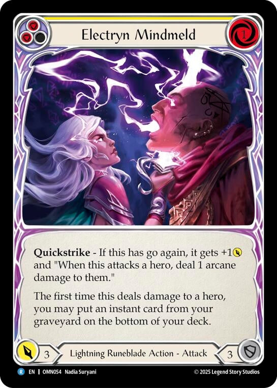 Image for Electryn Mindmeld (Yellow) (OMN054) (Rainbow Foil) - Flesh and Blood TCG