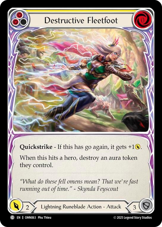 Image for Destructive Fleetfoot (Yellow) (OMN063) - Flesh and Blood TCG