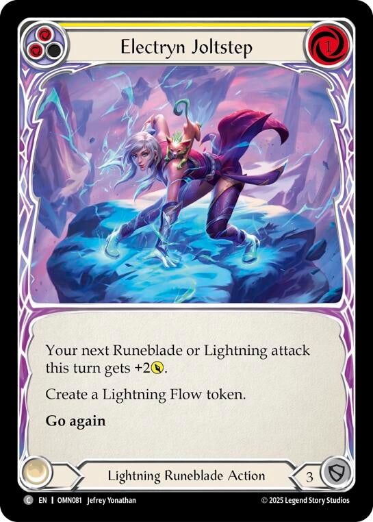Image for Electryn Joltstep (Yellow) (OMN081) (Rainbow Foil) - Flesh and Blood TCG