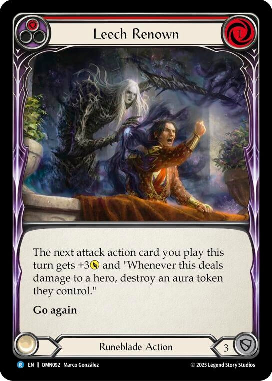 Image for Leech Renown (Red) (OMN092) (Rainbow Foil) - Flesh and Blood TCG