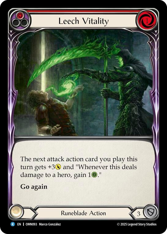 Image for Leech Vitality (Red) (OMN093) (Rainbow Foil) - Flesh and Blood TCG