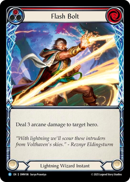 Image for Flash Bolt (Red) (OMN106) (Rainbow Foil) - Flesh and Blood TCG