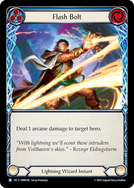 Image for Flash Bolt (Blue) (OMN108) (Rainbow Foil) - Flesh and Blood TCG