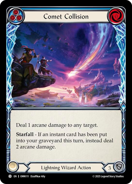 Image for Comet Collision (Blue) (OMN111) (Rainbow Foil) - Flesh and Blood TCG