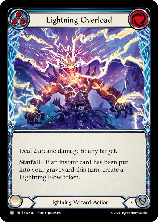 Image for Lightning Overload (Blue) (OMN117) (Rainbow Foil) - Flesh and Blood TCG