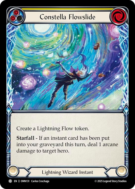 Image for Constella Flowslide (Yellow) (OMN131) (Rainbow Foil) - Flesh and Blood TCG