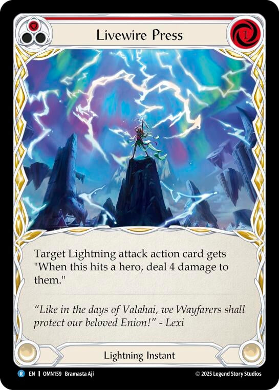 Image for Livewire Press (Red) (OMN159) (Rainbow Foil) - Flesh and Blood TCG